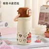 Nueva Taza Aislante de Doble Uso de Alta Apariencia, Botella de Agua al Vacío Portátil de Dibujos Animados para Niños, Taza con Popote de Acero Inoxidable, Exquisita Taza para Estudiantes