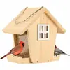 Nido de Colibrí de Madera Transfronterizo Nido de Pájaro de Madera Sólida Adornos Casa de Pájaros Pastoral Exterior Colgante de Jardinería Estilo Casa Comedero para Pájaros