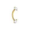Anillos para Ombligo de Acero Inoxidable al por Mayor en Stock del Fabricante con Bolas Redondas de Ópalo Genuino, Joyería Popular de Piercing Corporal Transfronterizo