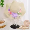 Día del Maestro Sombrero de Paja Floral Hecho a Mano Materiales DIY Sombrero Estilo Francés con Flores Secas Sombrilla Sombrero de Sol para Adultos Actividad de Calentamiento