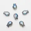 10x 14 Furo Médio Pingente para Peixe Pequeno Cor Galvanizada Pulseira DIY Brincos Pingente de Cristal Distintivo Material com Contas Contas Soltas