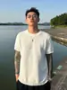 Camiseta de Verano para Hombre, Malla Transpirable de Punto, Manga Corta, Cuello Redondo, Hombro Normal, Estilo Old Money, Top Semi-Formal de Manga Corta