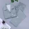 Pijama de Verano para Hombre, Manga Corta y Pantalón Largo, Sencillo y Holgado, Tallas Grandes, Cómoda Ropa de Casa de Algodón para Hombres Adolescentes en Verano