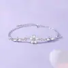 Pulseira de Miosótis com Diamantes para Mulheres, Nova Moda Estilo Chinês Elegante e Elegante Pulseira de Flor Espinhosa, Presente para Namorada