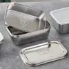 Caja de Muestras de Acero Inoxidable 304 Caja de Muestras de Comida para Comedor de Jardín de Infancia Botella Platos Sub-caja con Tapa