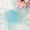 Estrela e Lua de Tecido de Gaze Florida para Embalagem de Lembrancinhas Recortadas Malha de Gaze Estrelada Tecido para Saia de Mesa Bastão de Mão Tecido para Saia de Boneca Flor