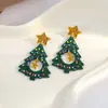 Brincos acrílicos de Natal transfronteiriços para mulheres, brincos de desenho animado de árvore de Natal e meia de Natal, brincos de festa de fim de ano europeus e americanos para mulheres