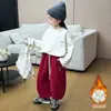 Calças Casuais Tendência Estilo Coreano Engrossadas para Meninos e Meninas, Calças Lanterna, Novas Calças Infantis