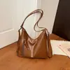 Bolsa Tote Estilo College Europeu e Americano Estilo Preguiçoso Retrô Bolsa Transversal de Couro Macio com Cera de Óleo Grande Capacidade Ombro Único Bolsa Feminina para Trabalhadores de Escritório