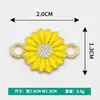 Versão Coreana Transfronteiriça Brincos Pingente de Girassol Duplo Pendurado Liga Gota de Óleo Colar Pulseira Joias Acessórios DIY Pingente Pequeno