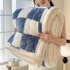 Manta de invierno gruesa de tres capas, acolchada, de doble cara, de franela coral y lana de cordero, ideal para la siesta en la oficina.