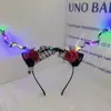 Diadema de Halloween Divertida para Fotos de Eventos Disfraz Accesorios de Cosplay Diadema de Flor Luminosa Pin Lateral Joyería para la Cabeza