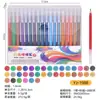 Caneta Gel Contorno Colorida com Glitter de Alta Capacidade para Estudante, Caneta Marcadora Highlighter para Planner Estudantil Infantil