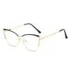 Óculos Fashion Cat-Eye Sem Grau Armações de Óculos Modernas Ultraleves Óculos Retro Fotocromáticos Anti-Luz Azul Óculos Metálicos Fotocromáticos Exportação