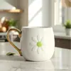 Taza Klein Azul Creativa y Sencilla Hogareña de Gran Capacidad para Café Latte Taza de Desayuno para Leche Taza de Cerámica