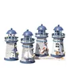 Concha Marina Brillante Faro de Hierro Estilo Mediterráneo Adornos para el Hogar Manualidades Marinas de Moda