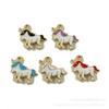 Serie Unicornio, accesorios de joyería DIY, colgante individual con forma de gota de aceite, mini colgante de animal, melena de 5 colores, colgante de cuerda de mano de dibujos animados