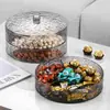 Caja de Almacenamiento para Conservar Snacks con Diseño de Ondas de Agua de Lujo Ligero para Uso Diario en el Hogar Transparente Multicapa Caja para Frutas Secas y Nueces con Tapa