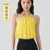 Top de Tirantes de Malla para Yoga Estilo Dulce Lunares Espalda Bonita Almohadilla Fija en el Pecho Ropa Interior Deportiva Ropa Exterior de Tirantes Sujetador Fitness