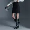 Falda de Cuadros con Lentejuelas para Mujer Primavera/Verano 2026 Nueva Falda de Cintura Alta Línea A para Figuras Pequeñas, Falda Corta Bodycon Elegante y Adelgazante