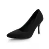 Nuevos zapatos de moda para mujer de punta fina, suela de goma, antideslizantes, tacones altos de color liso, zapatos de talla grande transfronterizos, zapatos de tacón de aguja para mujer