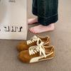 Tênis de Treino Alemão Retrô de Nicho para Mulheres 2025 Novo Outono Sapatos Femininos Casuais Esportivos Sola Rasa Branca Versátil Sapatos Forrest Gump