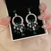 Pendientes de Mariposa de Zirconia con Gota de Agua y Flor para Banquete de Lujo, Pendientes de Estilo Palacio Retro, Pendientes de Lujo Ligero y de Alta Gama