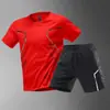 Traje Deportivo para Hombre Verano Fitness Camiseta de Manga Corta Ropa de Secado Rápido para Hombre Running Casual Ropa Deportiva 8802