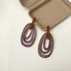 Pendientes de contraste azul y amarillo de ácido acético, pendientes geométricos largos, pendientes de alto sentido y temperamento