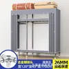 Guarda-roupa de aço de porta dupla extra-espesso, guarda-roupa simples, guarda-roupa de quarto extra-grande estilo chinês, guarda-roupa de cabeceira, armário de armazenamento e organização