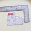 Mopa Roja Pelo Largo Cachorro Accesorios Acrílicos Lindo DIY Material Hecho a Mano Bolsa Joyería Parche de Dibujos Animados Flor para Zapato