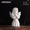 Estatueta de Anjo Personagem Nórdico de Resina Menino e Menina Rezando e Pensando Decoração de Sala de Estar Estante Decoração de Casa Presente