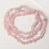 Grava de Cristal Rosa Natural Cadena Larga de 80 cm de Largo Piedra Desmagnetizada Piedra Cruda Pulsera Larga Aleatoria Accesorios para Joyería DIY