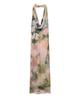 Vestido Halter Retro Cuello Profundo Cruzado Estampado Tie-Dye Nuevo Ropa de Verano para Mujer Europa y América