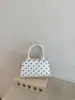Bolsa de Mão Pequena Polca Dot Moderna Transfronteiriça para Mulheres, Novo Estilo, Uso Diário, Bolsa de Nicho, Bolsa Boston, Bolsa de Ombro, Bolsa Transversal, Atacado