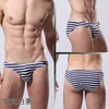 Atacado de fábrica Roupas íntimas masculinas de cintura baixa estilo japonês, coreano, europeu e americano, cuecas listradas sexys e da moda C- 010