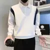 Camisa polo masculina cor de damasco, manga longa, estilo outono de alta qualidade, nova camiseta lisa 2026, top moderno estilo americano masculino