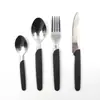Conjunto de Talheres Ocidentais para Churrasco de Aço Inoxidável com Cabo de Plástico para Mesa de Cozinha Doméstica - Faca, Garfo e Colher