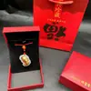 Colgante valiente de jade con incrustaciones de oro regalo de actividad de año abierto colgante de descanso de cuero fabricantes de suministros en vivo venderán regalos al por mayor