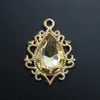 Base Dourada - Pingente Único em Forma de Gota de Água Renda Diamante Dourado Acessórios Pendentes Material para Brincos Pulseira Joias