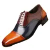 Exclusivo transfronterizo talla grande 2024 nuevos zapatos de cuero brogue color block tallados versátiles británicos de negocios formales zapatos para hombre
