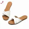 Sandalias Planas de Mujer con Nudo Retorcido y Pliegues para Comercio Exterior Transfronterizo, Sandalias Minimalistas Simples Estilo Coreano para Vacaciones, Zapatos de Mujer para Primavera y Verano en Stock