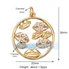 M18 L26 K07 Accesorios para joyería DIY colgante de cobre puro colgante pequeño luna triángulo corazón de melocotón redondo marca