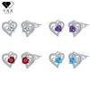 Pendientes de Plata de Ley S925 con Aguja Transfronteriza en Forma de Corazón para Mujer, Pendientes de Lujo de Gama Alta de Nicho, Pendientes de Moda Exquisitos Tachonados con Circonita para Mujer