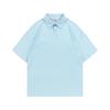 Nueva marca de moda para hombre y mujer primavera y verano estilo Hong Kong algodón holgado hombros caídos manga corta cuello de solapa camisa POLO para imprimir logo bordado