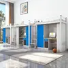 Cama de Hierro Forjado, Escritorio y Armario Combinados Yifanmei para Residencias Universitarias, Dormitorios de Estudiantes y Personal, con Escaleras Seguras para Entrar y Salir