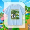 Camiseta Infantil de Manga Curta de Zumbi do Minecraft para Meninos e Meninas, Verão, Algodão Puro, Desenho Animado, Estilosa, Versátil