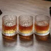 Copo de Vidro Martelado Espesso Transparente, Copo de Uísque Retrô, Copo para Cold Brew, Copo para Bebidas, Copo Doméstico para Suco e Chá