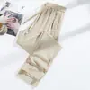 Calça de Seda Fina Gelo Woodpecker 2025 Feminina Verão Secagem Rápida Solta Comprimento no Tornozelo Proteção Solar Esportiva Casual
