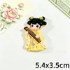Popular Lindo Estilo Vintage Dibujo Animado de Niña Pegamento Cremoso Accesorios de Resina DIY Funda de Teléfono Pasador Imán para Nevera Llavero